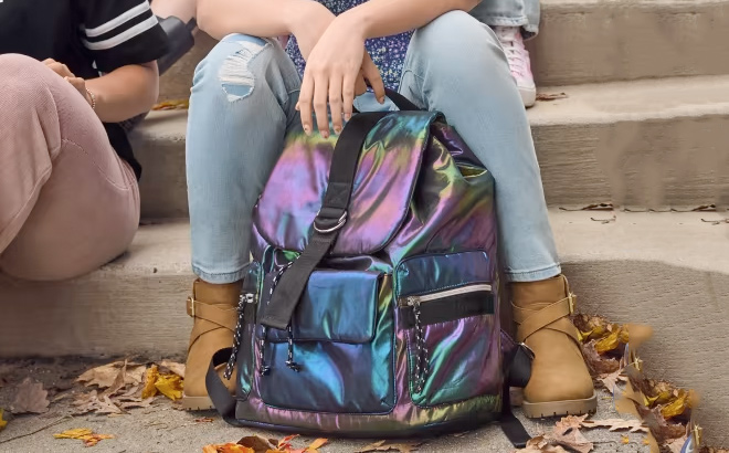 Sugar Jade Tween Girls Soft Flap Backpack Multi Clr