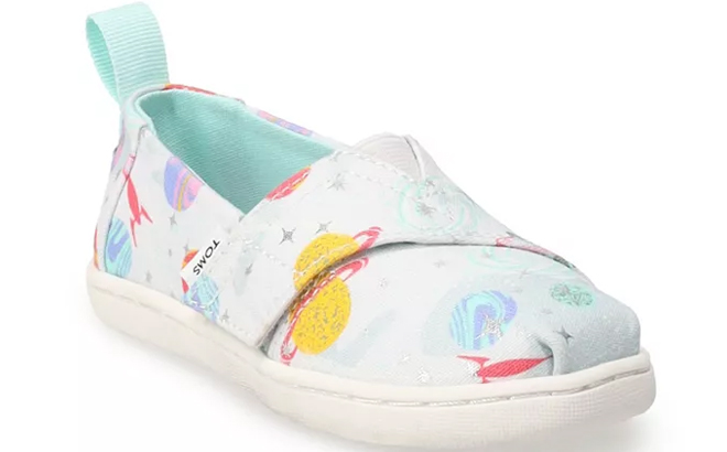 TOMS Foil Cosmic Galaxy Toddler Girls Alpargata Shoes