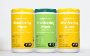 Three Pack of Amazon Basics Disinfecting Wipes