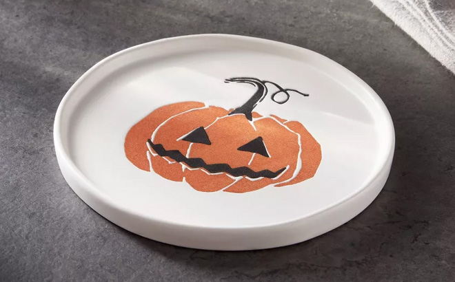 Threshold Halloween Pumpkin Stoneware Plate