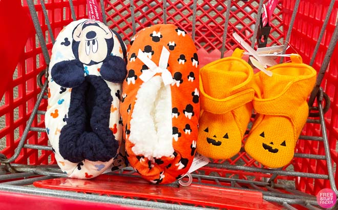 Toddler Mickey Mouse Slippers on a Cart