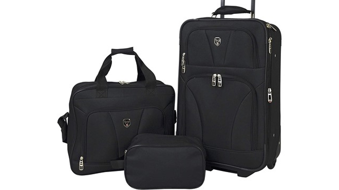 Travelers Club Bowman 3 Piece Expandable Luggage Set in Black