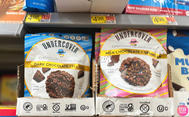 Two Undercover Chocolate Cookie Snacks on Store Shelf