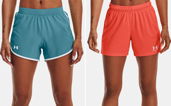 Under Armour Womens Fly By Shorts and UA Challenger Knit Shorts