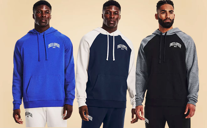 Under Armour Wordmark Rival Mens Fleece Hoodie 1