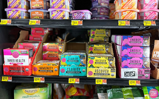 Various Foods on Shelves at Walmart