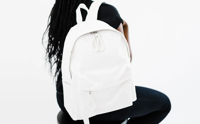White Katia Laptop Backpack
