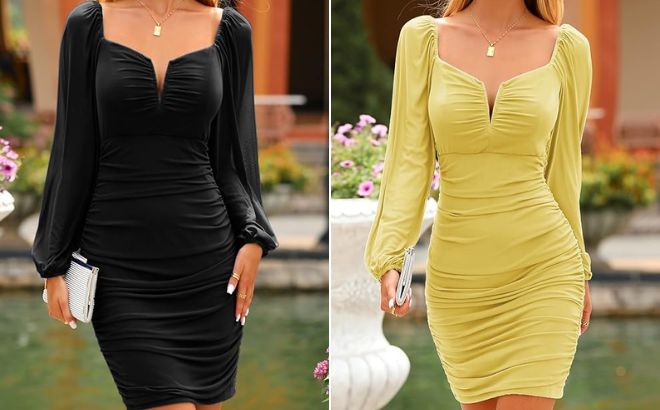 Woman is Wearing a Womens Cocktail Party Summer Short Dress