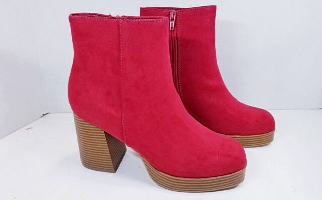 Womens Warrant Platform Dress Booties in Red