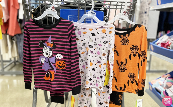 Wonder Nation Girls Halloween Pajama Set and Disney Girls Lilo Stitch Halloween Pajama Set