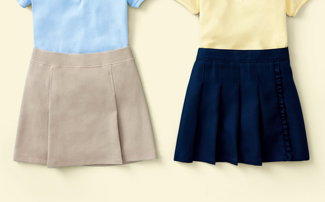 Wonder Nation Girls School Uniform Skirt 