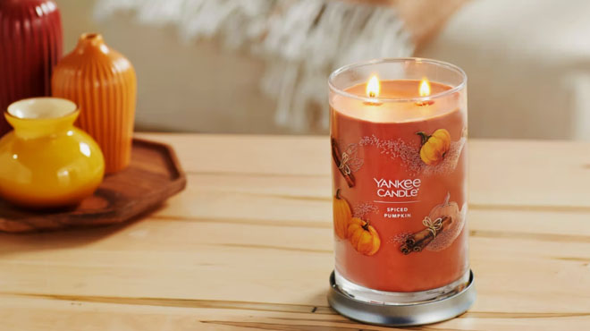 Yankee Large Tumbler Spiced Pumpkin Jar Candle Yankee Large Tumbler Spiced Pumpkin Jar Candle