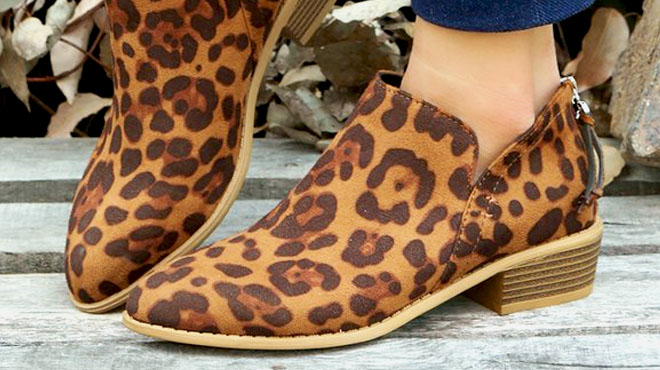 Yasirun Leopard Ankle Boots Womens Boot