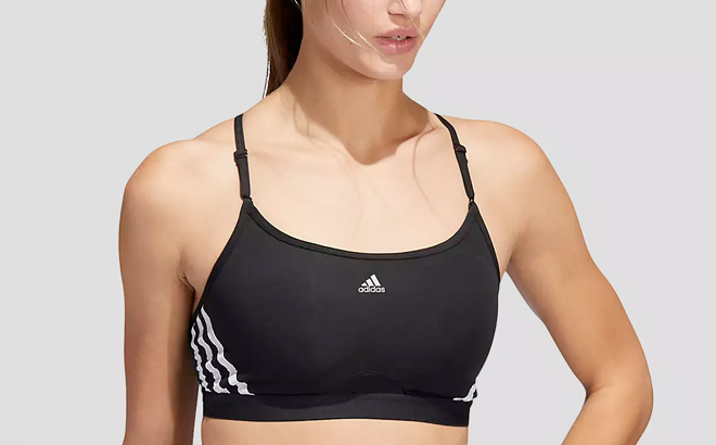 adidas Black White Aeroreact Training Sports Bra