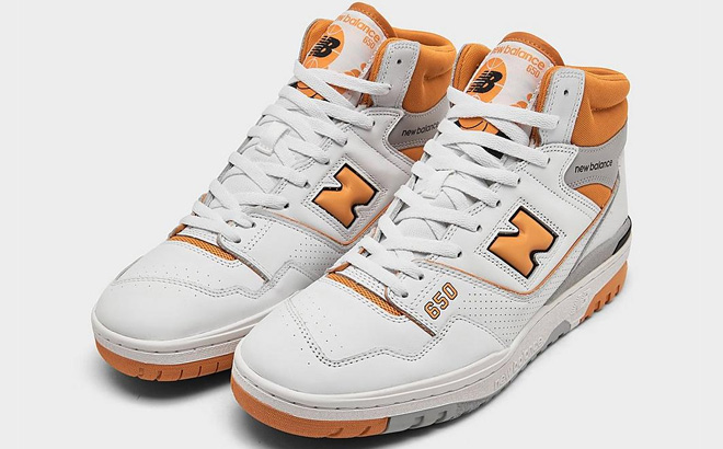 an Image of a New Balance Mens 650 Casual Shoes White Canyon Color