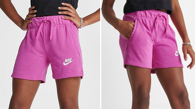 an Image of a Nike Girls Club French Terry Shorts