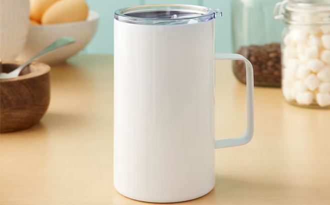 15 Oz White Stainless Steel Coffee Mug