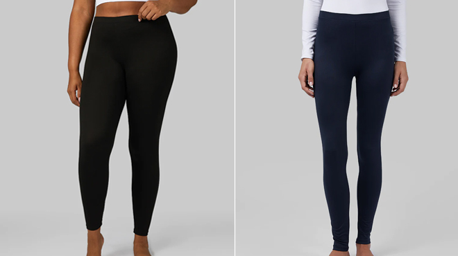 32 Degrees Womens Baselayer Leggings in Black and Blue colors