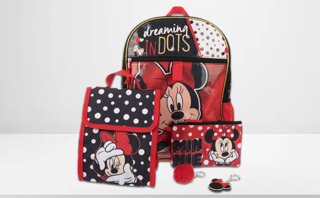 5 Piece Minnie Mouse Backpack Set