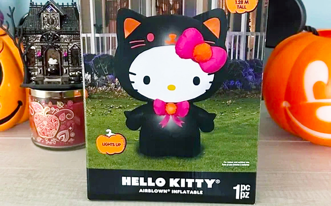 50 Inch Hello Kitty Neon Skeleton Sanrio for Halloween by Airblown Inflatables