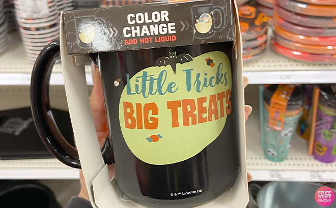 A Hand Holding a Halloween Color Change Mug
