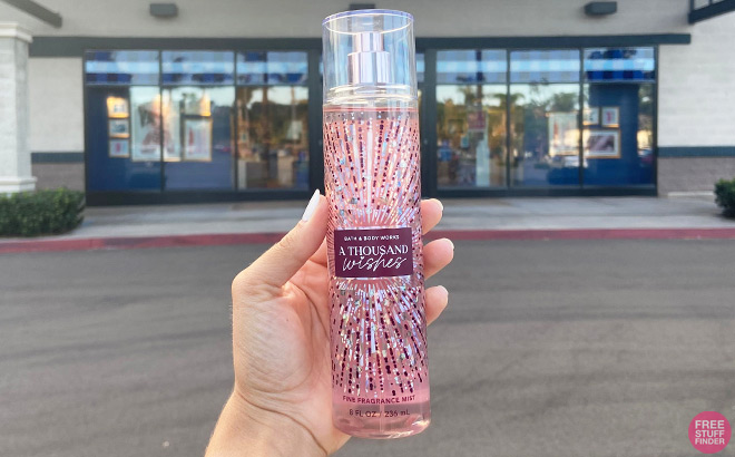 A Person Holding a Bath and Body Works Fragrance Mist