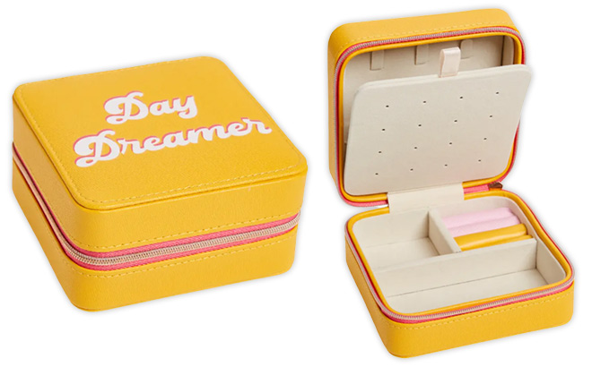 A Square Zip Jewerly Box in the Sorbet Day Dreamer Color