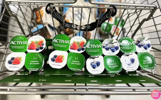 Activia Probiotic Low Fat Yogurt 4 Packs in a Cart