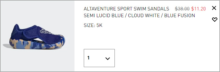 Adidas Altaventure Sport Swim Sandals in Semi Lucid Blue Color at Checkout Adidas Altaventure Sport Swim Sandals in Semi Lucid Blue Color at Checkout