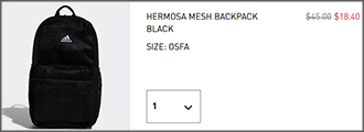 Adidas Black Hermosa Mesh Backpack Checkout Screenshot