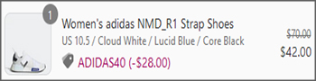 Adidas Cloud White Womens NMD R1 Strap Shoes Checkout Screenshot