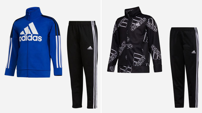 Adidas Logo and Repeat Logo Track Jacket and Pants for Toddlers and Boys