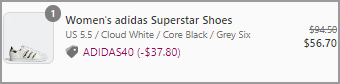 Adidas Womens Superstar Shoes Order Summary
