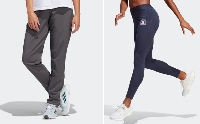 Adidas Womens Under The Lights Woven Pants and Boston Marathon 2023 Running Leggings