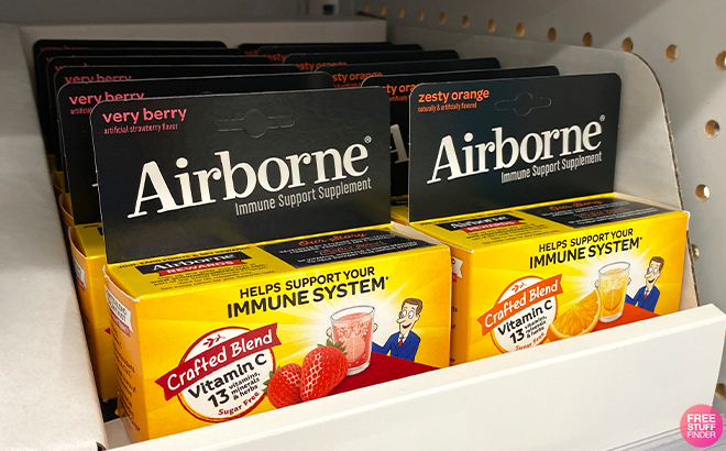 Airborne Original Immune Support Tablets on a Shelf