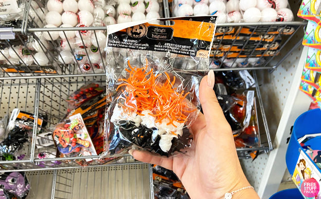 Assorted Halloween Icon Plastic Rings Package