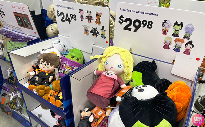 Assorted Licenced Plushies and Greeters at Lowes