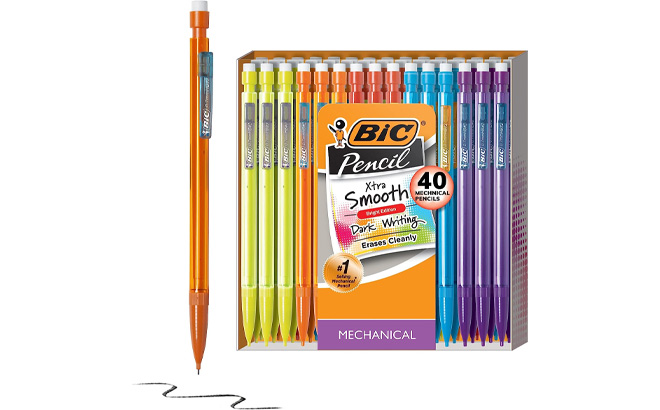 BIC Xtra Smooth Mechanical Pencils with Erasers 40 Count