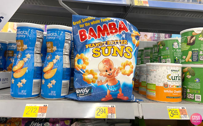 Bamba Peanut Butter Suns on a Shelf