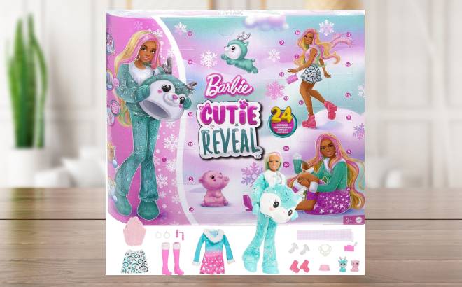 Barbie Cutie Reveal Advent Calendar on a Tabletop