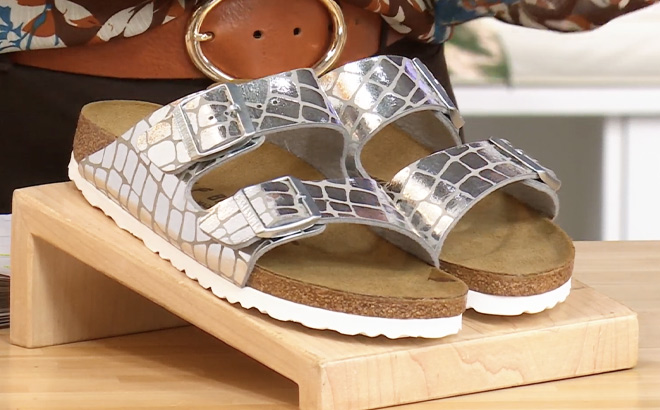 Birkenstock Arizona Gator Gleam Two Strap Comfort Sandals