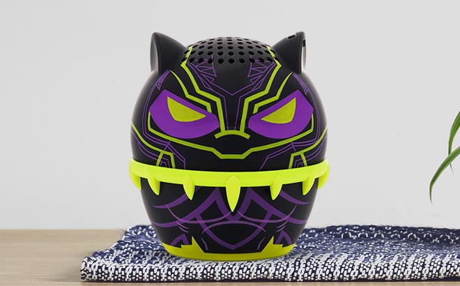 Bitty Boomers Black Panther Speaker on table