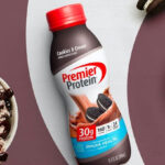 Bottle of Premier Protein Shake in Cookies and Cream Flavor