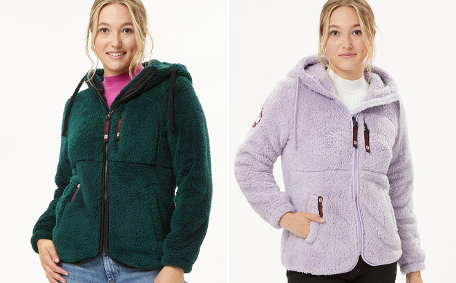 Canada Weather Gear Ponderosa and Lavender Fog Fleece Womens Fleece Jackets