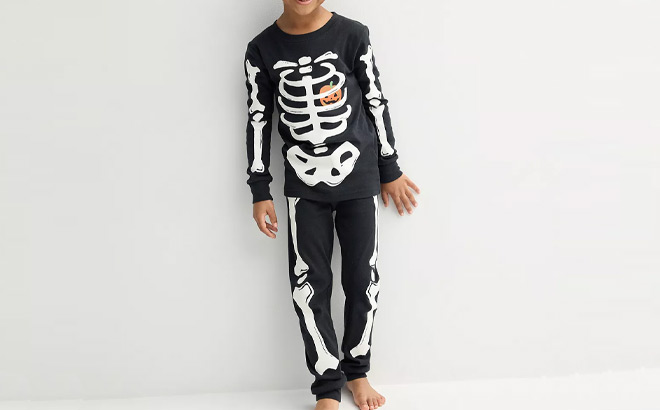 Carters Halloween Skeleton Cotton Pajamas