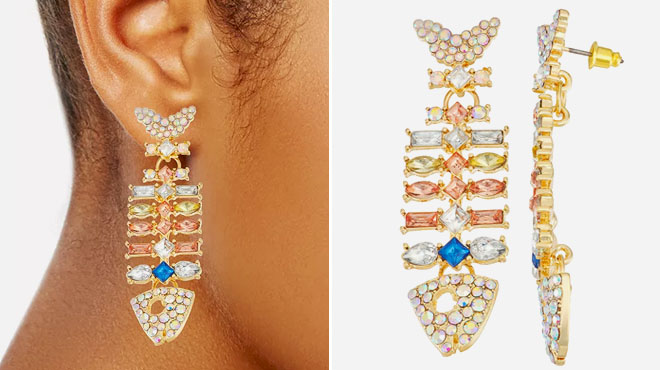 Celebrate Together Gold Tone Fishbone Drop Earrings Celebrate Together Gold Tone Fishbone Drop Earrings