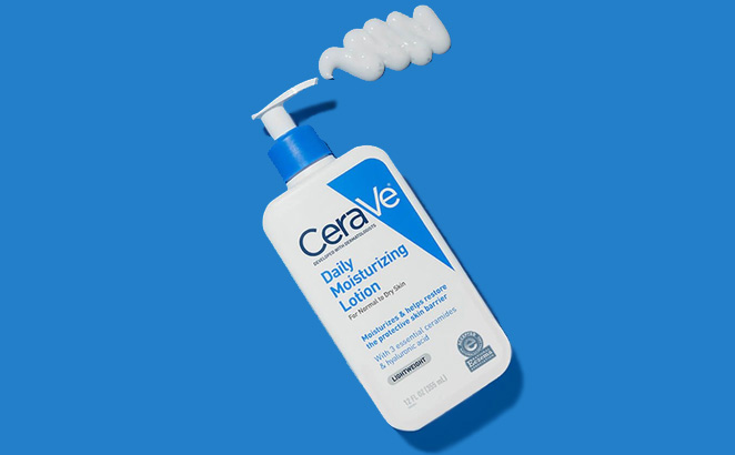 CeraVe Daily Moisturizing Lotion on the Blue Background