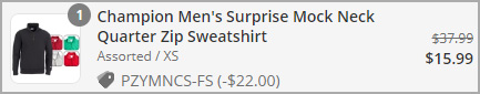 Champion Mens Surprise Mock Neck Quarter Zip Sweatshirt at Checkout