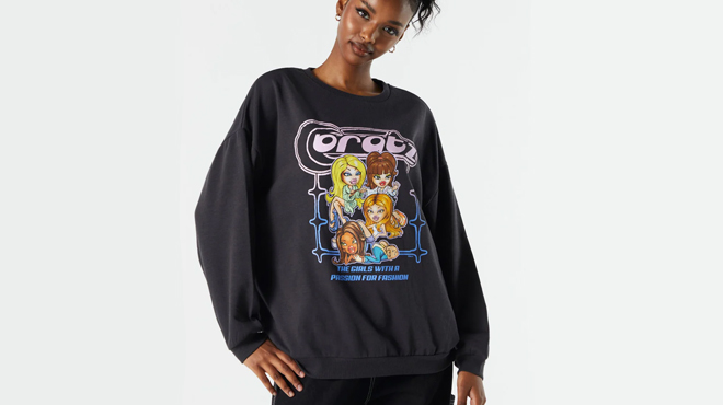 Charlotte Russe Bratz Graphic Fleece Sweatshirt Charlotte Russe Bratz Graphic Fleece Sweatshirt