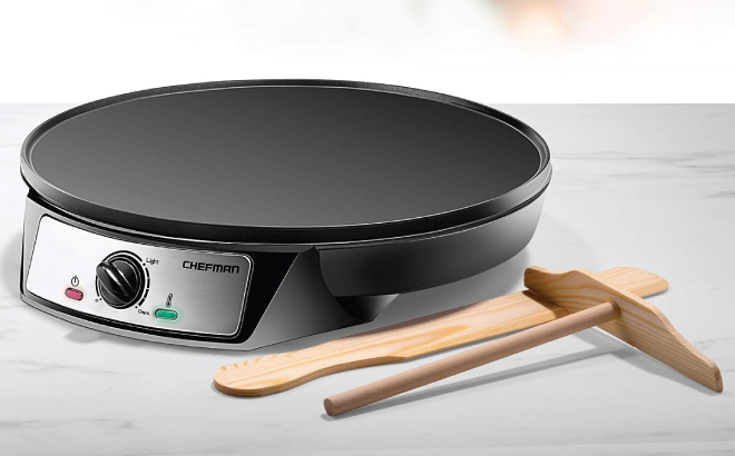 Chefman Electric Crepe Maker Griddle with Batter Spreader Spatula Chefman Electric Crepe Maker Griddle with Batter Spreader Spatula